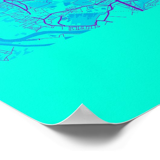 アントワープ – ベルギー銀河系市地図 ポスター (角)