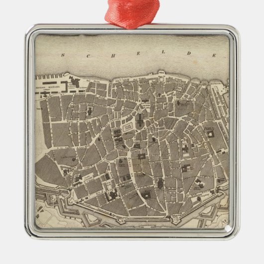 アントワープ、ベルギー メタルオーナメント (正面)