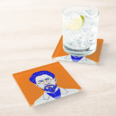 アントンチェーホフポートレート – グラフィックイラストレーション ガラスコースター (アングル)