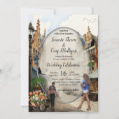 アントン・ピークスタイルのオールドアムステルダムマーケットアート 招待状 (正面)