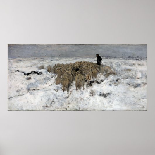 アントン・マウヴ羊飼い羊の群れ ポスター (正面)