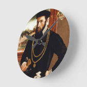 アントンRummelフォンLiechtenanのポートレート ラウンド壁時計 (傾斜)