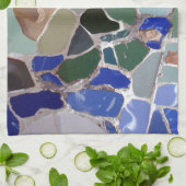 アントーニGaudiの青のモザイク キッチンタオル (折り畳み)