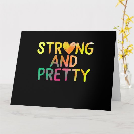 アンドかわいらしストロングウーマンジムトレーニングフィットネス カード (黄色い花)