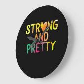 アンドかわいらしストロングウーマンジムトレーニングフィットネス ラージ壁時計 (傾斜)