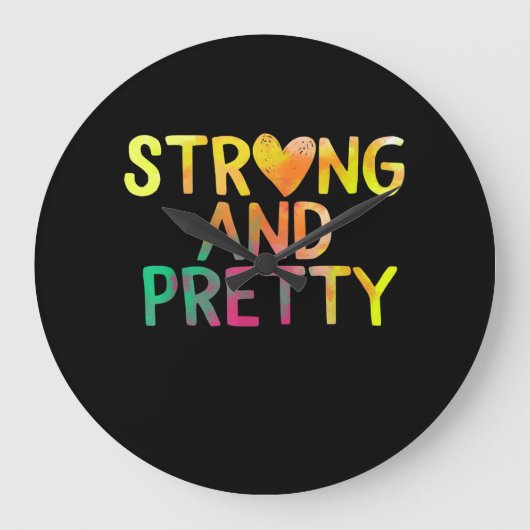 アンドかわいらしストロングウーマンジムトレーニングフィットネス ラージ壁時計 (正面)