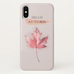 アンドエレガントトレンディー秋の葉スケッチ iPhone X ケース
