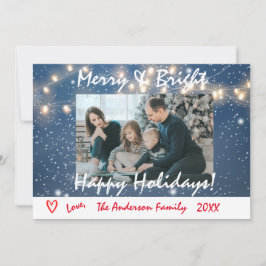 アンドブメリーライトハッピーホリデーズファミリーフォトカード 招待状