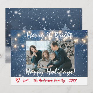 アンドブメリーライトハッピーホリデーズファミリーフォトカード 招待状