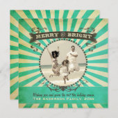 アンドブメリーライトレトロフォトホリデーカード – ブルー シーズンカード (正面/裏面)