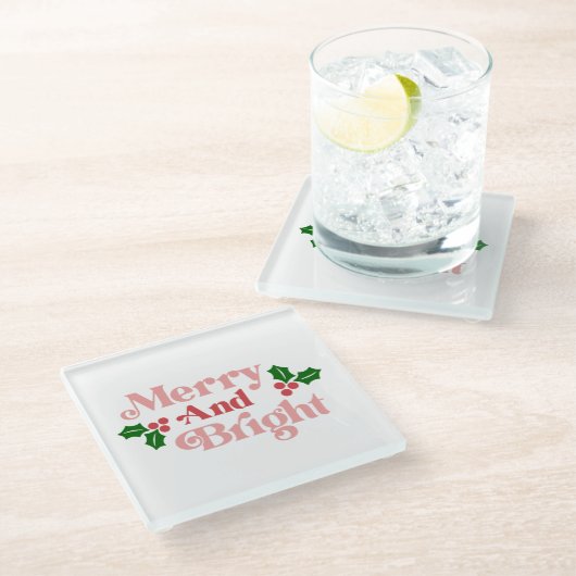 アンドブメリーライト – クラシックタイポグラフィ ガラスコースター (アングル)