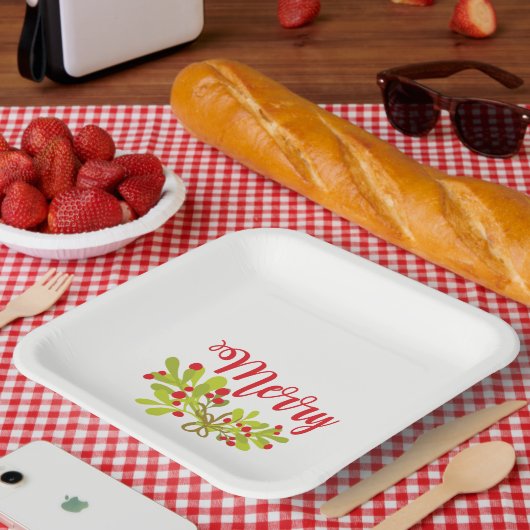 アンドブライトメリーアイビーホリデーパーティー ペーパープレート (ピクニック)