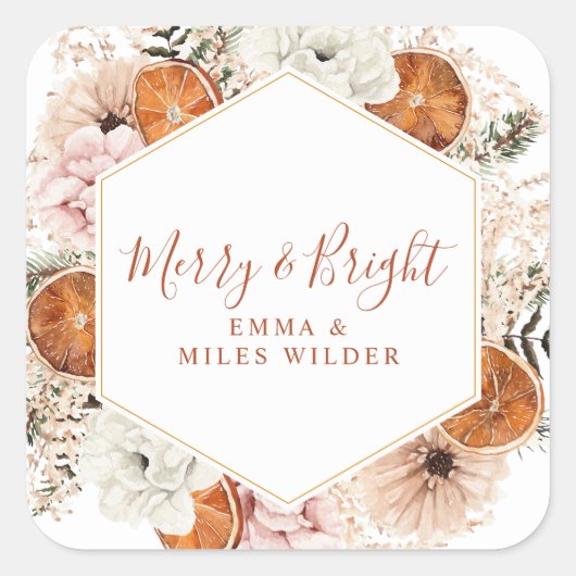 アンドブライトメリーシトラスパインホリデイフローラ スクエアシール (正面)