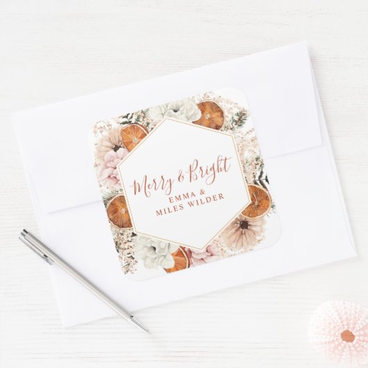 アンドブライトメリーシトラスパインホリデイフローラ スクエアシール (封筒)