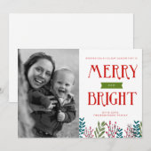 アンドブライトメリーホリデーフォトカードグリーティング シーズンカード (正面/裏面)