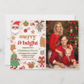 アンドメリーブライトレトロクリスマスホリデーパーティー 招待状 (正面)