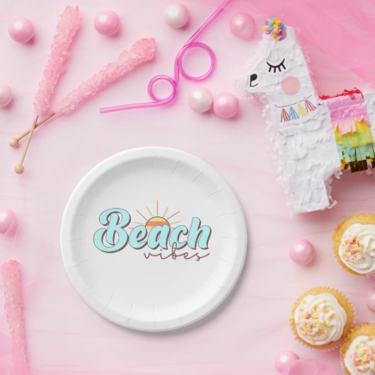 アンドモダンシンプルビーチヴィベスホワイト ペーパープレート (パーティー)