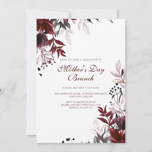 アンドモダンシンプルマザーズデイブランチ招待状 招待状 (正面)