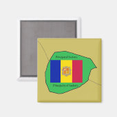 アンドラの地図と国旗 マグネット (正面/裏面)
