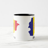 アンドラの旗と国々 ツートーンマグカップ (中央)