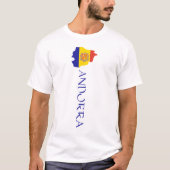 アンドラの旗の地図 Tシャツ (正面)