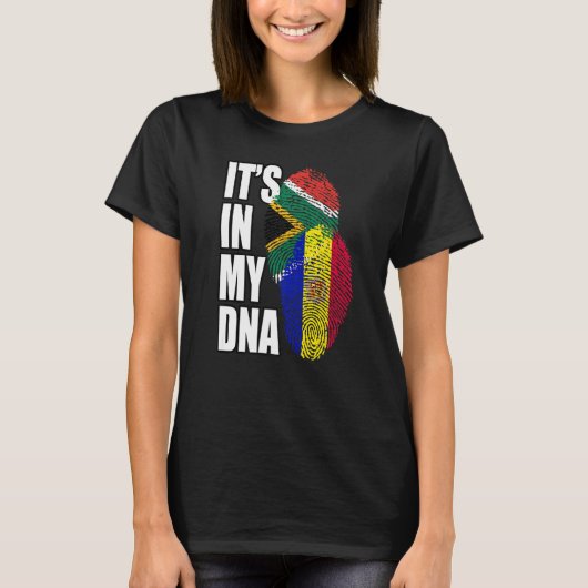 アンドランと南アフリカミックスDNAフラグ伝統 Tシャツ (正面)