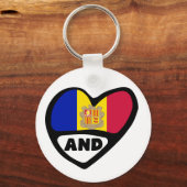 アンドラ国コードフラグハートキーリング キーホルダー (正面)