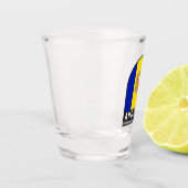 アンドラ国旗のエンブレム動揺してヴィンテージ ショットグラス (左)