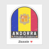 アンドラ国旗のエンブレム動揺してヴィンテージ シール (シート)