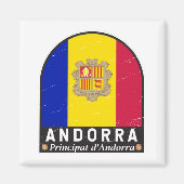 アンドラ国旗のエンブレム動揺してヴィンテージ マグネット (正面)