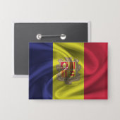 アンドラ国旗のボタン 缶バッジ (正面/裏面)