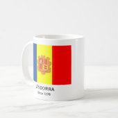 アンドラ国旗カスタムのカップ コーヒーマグカップ (正面左)