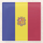 アンドラ国旗 ガラスコースター (正面)