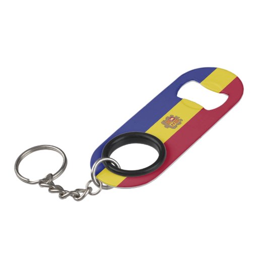アンドラ国旗 キーホルダー栓抜き (正面アングル)