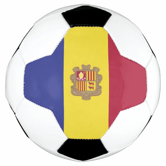 アンドラ国旗 サッカーボール (正面)