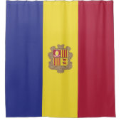 アンドラ国旗 シャワーカーテン (正面)
