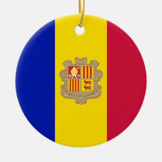 アンドラ国旗 セラミックオーナメント (正面)