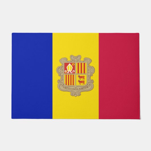 アンドラ国旗 ドアマット (正面)