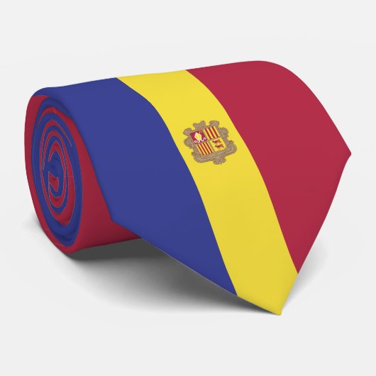 アンドラ国旗 ネクタイ (ロール)
