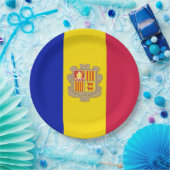 アンドラ国旗 ペーパープレート (パーティー)