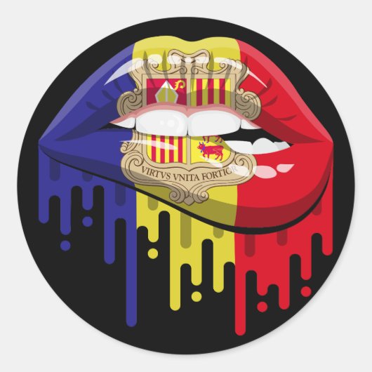 アンドラ国旗 ラウンドシール (正面)