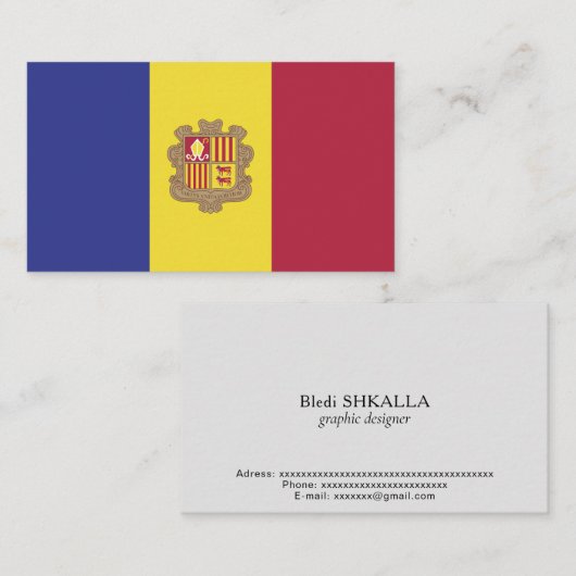 アンドラ国旗 名刺 (正面/裏面)