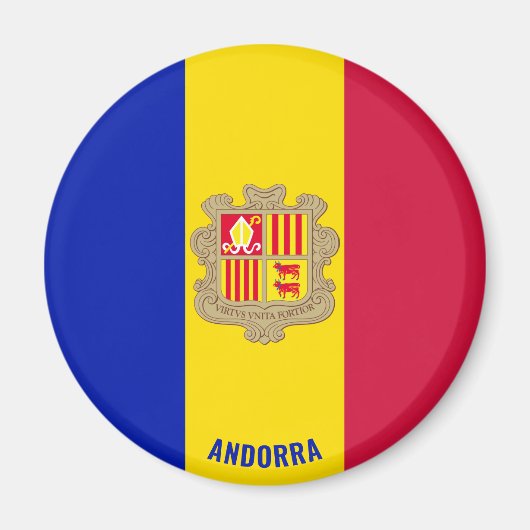 アンドラ国魅力的国国旗 マグネット (正面)