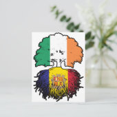 アンドラ・アンドラン・アイリッシュ・アイルランドの木のルーツ国旗 ポストカード (スタンド正面)