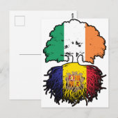アンドラ・アンドラン・アイリッシュ・アイルランドの木のルーツ国旗 ポストカード (正面/裏面)