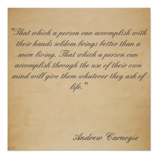 アンドリュー・カーネギー・リッチ哲学 ポスター (正面)
