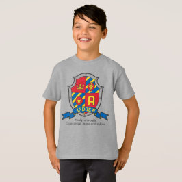 アンドリュー·ボーイズの名前とナイツ·シールドの意味 Tシャツ