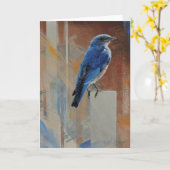 アンドリューDenman著ブルーバードの空白のなカード カード (黄色い花)