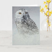 アンドリューDenman著Snowyのフクロウの空白のなカード カード (黄色い花)