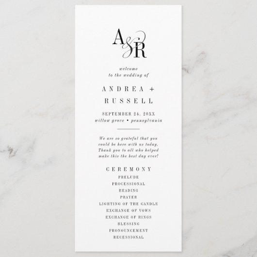 アンドレアエレガントクラシックフォーマルユニークファンシー プログラム (正面)